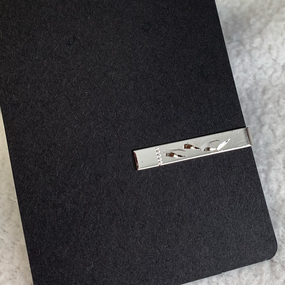 5 for $10 Vintage Silver Tone Etched Tie Clip